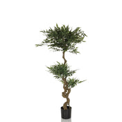 Piante artificiali verdi ACACIA con fusto marrone curvo in vaso nero di hjh OFFICE