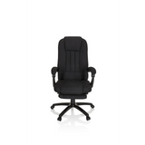 Schwarzer Homeoffice Chefsessel RELAX CL190 mit Armlehnen und Fußkreuz mit fünf Rollen von MyBuero – 360-Grad-Ansicht (Frontansicht 0°)