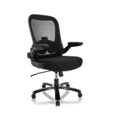 Sedia girevole XXL INSTRUCTOR SW I nera con schienale in rete, braccioli e base a cinque ruote di hjh OFFICE – vista a 360° (vista frontale a tre quarti 40°)