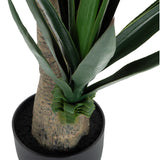 Fusto e foglie verdi della Piante artificiali YUCCA in un vaso nero di hjh OFFICE
