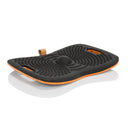Balance board ACTIV nera con struttura a rilievi e bordo arancione di hjh OFFICE