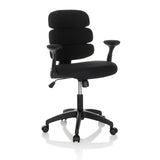 Sedia girevole per bambini KID ERGOLINO B nera con schienale imbottito e base a cinque ruote di hjh OFFICE – vista a 360° (vista frontale a tre quarti 30°)