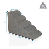 Disegno tecnico della Scaletta per animali domestici PAWY STEP 5, 83 x 57 cm e portata di 35 kg di hjh LIVING