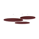 Tre isole acustiche a soffitto rotonde e rosse ADSRB1 come Accessori con sospensione a soffitto di hjh OFFICE PRO