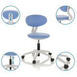 Sedia girevole per bambini MINIMOVO blu con schienale, altezza del sedile e rotelle regolabili di hjh OFFICE