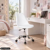 Sedia Home Office FANCY PRO bianca con base a stella e rotelle di hjh OFFICE