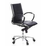 Poltrona professionale PARMA 10 nera con cuciture trasversali e base lucida a cinque ruote di hjh OFFICE – vista a 360° (vista frontale a tre quarti 60°)