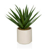 Piante artificiali Agave con foglie verdi appuntite in un vaso beige di hjh OFFICE