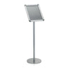 Cavalletto promozionale argentato AGENDA I con cornice inclinata e base rotonda di hjh OFFICE