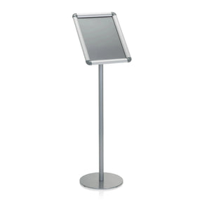 Cavalletto promozionale argentato AGENDA I con cornice inclinata e base rotonda di hjh OFFICE