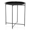 Tavolino ALLRUND in metallo nero con piano rotondo e motivo traforato di hjh LIVING