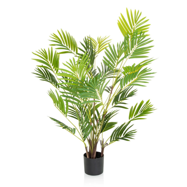 Piante artificiali verde ARECA I con foglie a ventaglio in un vaso nero di hjh OFFICE