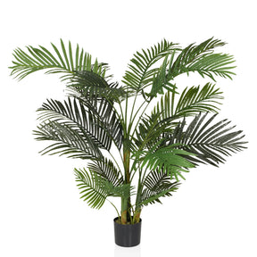 Piante artificiali verdi ARECA II con foglie simili a quelle di una palma in un vaso nero di hjh OFFICE