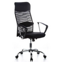 Poltrona Home Office ARIA HIGH nera con schienale in rete e braccioli di hjh OFFICE