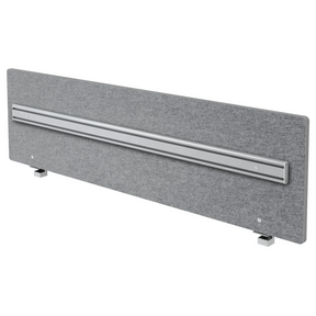 Parete divisoria acustica grigio melange ARO con binario organizzatore in alluminio integrato di hjh OFFICE PRO