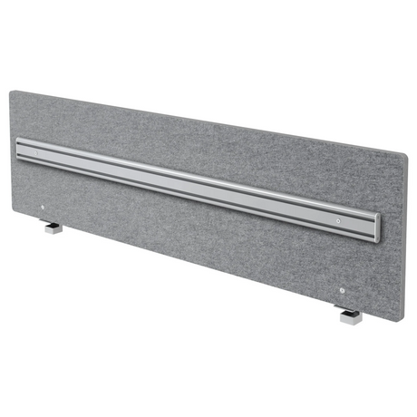 Parete divisoria acustica grigio melange ARO con binario organizzatore in alluminio integrato di hjh OFFICE PRO
