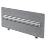 Parete divisoria acustica grigio mélange ARO con guida organizzativa argento e due supporti di hjh OFFICE PRO