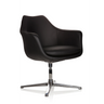 Poltrona Lounge ARTEMIA nera con rivestimento in pelle e base metallica a quattro razze di hjh OFFICE