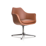 Poltrona lounge ARTEMIA con rivestimento in pelle marrone e base in metallo a quattro razze di hjh OFFICE