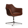 Poltrona Lounge ARTEMIA marrone con base a stella in metallo lucido di hjh OFFICE