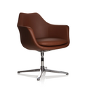 Poltrona Lounge ARTEMIA marrone con base a stella in metallo lucido di hjh OFFICE