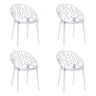 Quattro sedie a quattro gambe Artifo T trasparenti con schienale traforato organico di hjh LIVING
