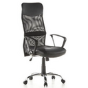 Poltrona Home Office ARTON 20 nera con schienale in rete e braccioli di hjh OFFICE