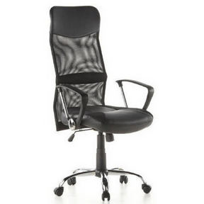 Poltrona Home Office ARTON 20 nera con schienale in rete e braccioli di hjh OFFICE