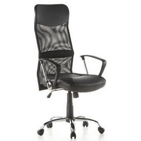 Poltrona Home Office ARTON 20 nera con schienale in rete e braccioli di hjh OFFICE