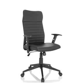 Sedia Home Office ARTON 30 nera con cuciture trasversali e braccioli di hjh OFFICE