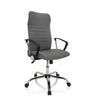 Sedia Home Office ARTON 40 con rivestimento in tessuto grigio e base cromata di hjh OFFICE