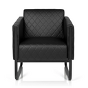 Poltrona imbottita nera ARUBA BLACK con trapuntatura a rombi e struttura a slitta di hjh OFFICE