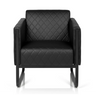 Poltrona imbottita nera ARUBA BLACK con trapuntatura a rombi e struttura a slitta di hjh OFFICE