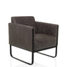 Poltrona Lounge Aruba Retro grigia con rivestimento grigio scuro e struttura a slitta nera di hjh OFFICE