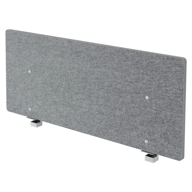 Parete divisoria acustica grigio mélange ARW con due supporti in metallo di hjh OFFICE PRO