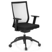 Sedia da ufficio professionale ASPEN nera con schienale in rete e braccioli di hjh OFFICE