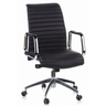 Schwarzer Profi-Chefsessel ASPERA 10 mit gerippter Polsterung und glänzenden Chrom-Armlehnen von hjh OFFICE