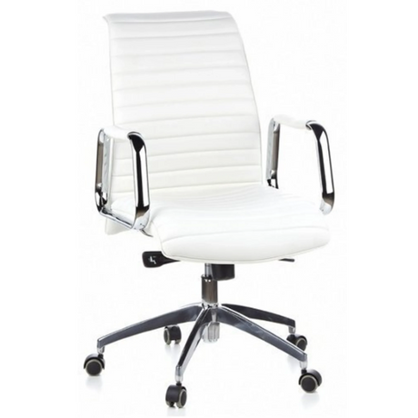 Profi-Chefsessel ASPERA 10 in Cremeweiß mit gesteppter Polsterung und Chrom-Armlehnen von hjh OFFICE