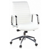 Poltrona professionale ASPERA 10 in bianco crema con imbottitura trapuntata e braccioli cromati di hjh OFFICE