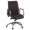 Poltrona professionale ASPERA 10 marrone con rivestimento trapuntato e braccioli cromati di hjh OFFICE