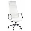 Poltrona di lusso ASPERA 20 in bianco crema con cuciture trasversali e braccioli cromati di hjh OFFICE