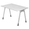 Scrivania regolabile in altezza ATOS 12 S in bianco con gambe argentate di hjh OFFICE PRO