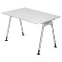 Scrivania regolabile in altezza ATOS 12 S in bianco con gambe argentate di hjh OFFICE PRO