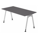 Scrivania regolabile in altezza ATOS 16 S in grafite con gambe argentate di hjh OFFICE PRO