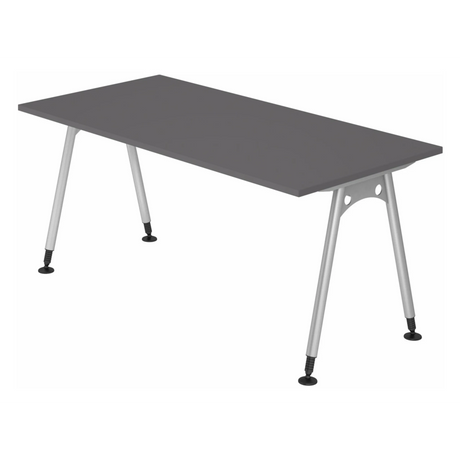 Scrivania regolabile in altezza ATOS 16 S in grafite con gambe argentate di hjh OFFICE PRO