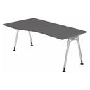 Scrivania regolabile in altezza ATOS 18 S in grafite con gambe argentate di hjh OFFICE PRO
