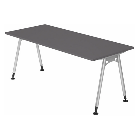 Scrivania regolabile in altezza ATOS 19 S in grafite con gambe argentate di hjh OFFICE PRO