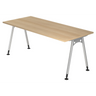 Scrivania ATOS 19 S effetto rovere con gambe in metallo argentato di hjh OFFICE PRO