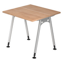 Scrivania regolabile in altezza ATOS 8 S in look noce con gambe argentate di hjh OFFICE PRO