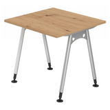 Scrivania regolabile in altezza ATOS 8 S in rovere nodoso con gambe argentate di hjh OFFICE PRO